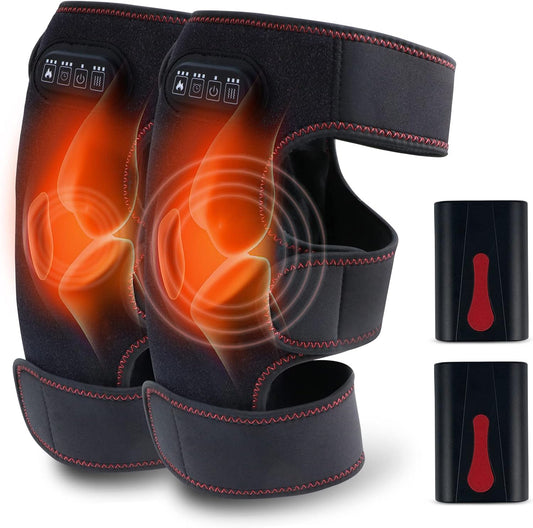 Heated Knee Brace Wrap, Heat Vibration Knee Massager for Knee Electric Heating Knee Pad